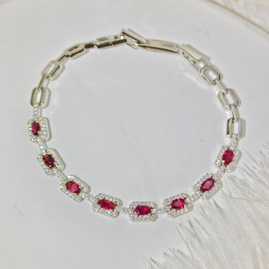 NATURAL RUBY 925silver bracelet 2.5CT