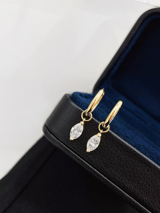 k18yg labgrown diamond earrings