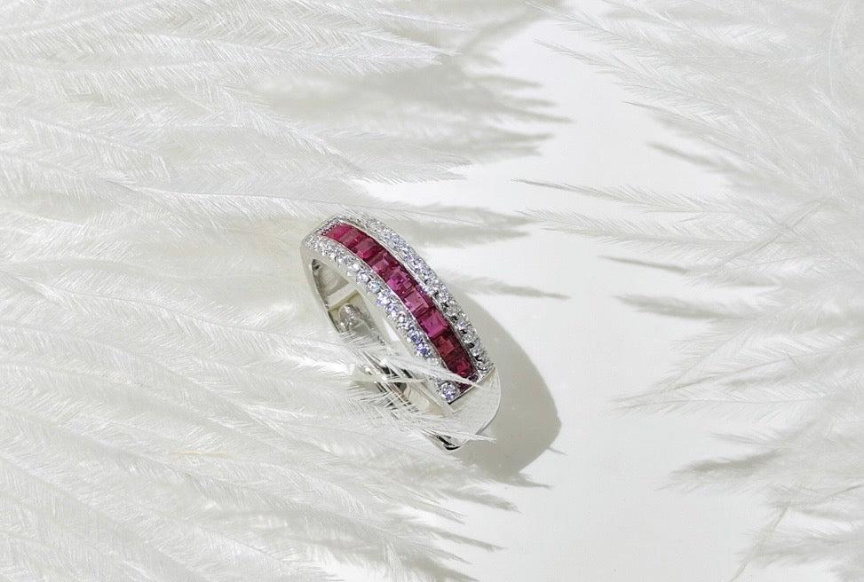 NATURAL RUBY 925silver ring 0.8CT