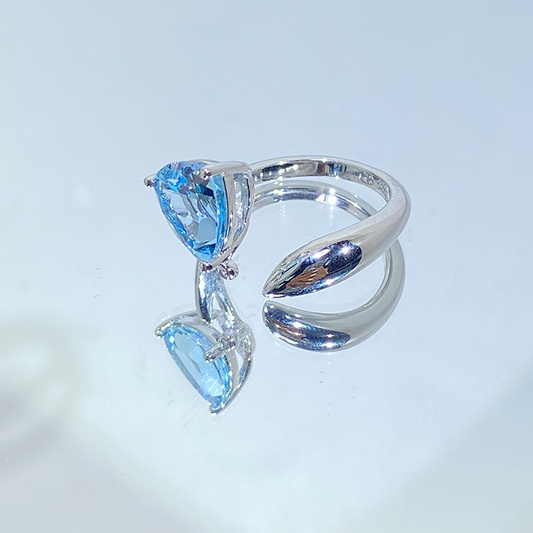 NATURAL TOPAZ 925silver ring 3ct