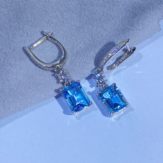 NATURAL TOPAZ 925silver earrings 4ct