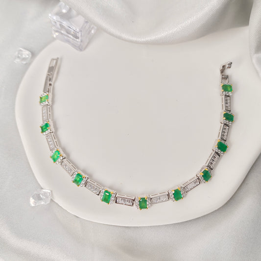 NATURAL EMERALD k18 plated 925silver necklace+modification fee 4ct